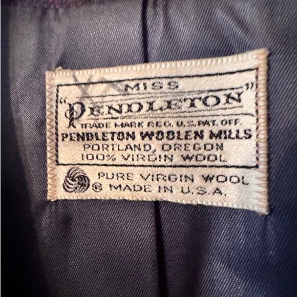 Vintage Plaid Blazer Wool Blend Blue Purple Green Career Jacket - Picture 5 of 9